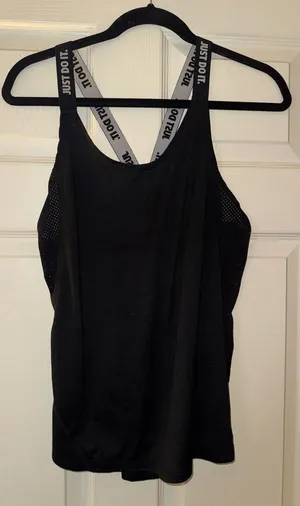 Nike Black Tank Top with White Branded Straps thumbnail 1