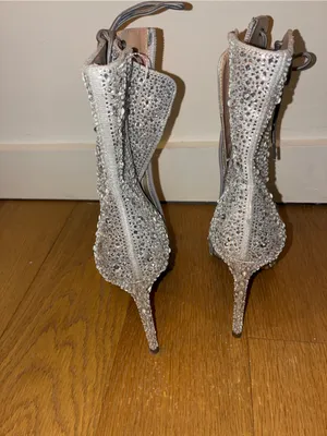 Steve Madden Valency Rhinestone Silver Lace Up Bootie thumbnail 7