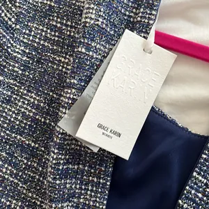 🆕 Grace Karin | Cap Sleeve Tweed Pencil Dress Blue White Small NWT thumbnail 10