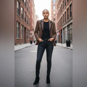 Danny & Nicole Blazer Brown and Black Blazer with Classic Cut thumbnail 3