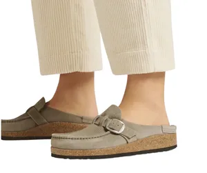 Birkenstock Buckley gray suede clogs mules slip on shoes new thumbnail 9