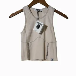 Daydreamer Ribbed Tank Top Dirty Whtie Sleeveless Fitted Minimalist Size Medium thumbnail 3