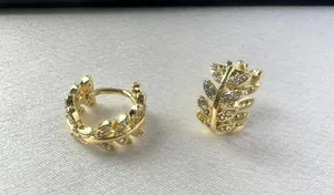 13mm Small CZ Leaf Hoop Earrings for Women thumbnail 1