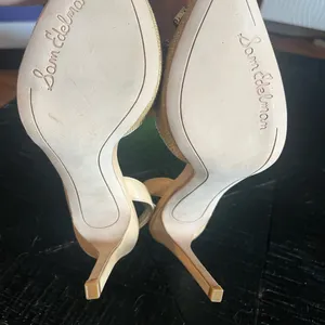 Sam Edelman straw textured jeweled slingback heels Size 8.5M NIB thumbnail 5