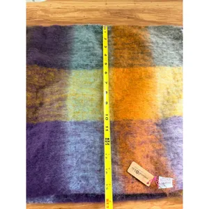NWT Natural Life Oversized Brushed Plaid Blanket Scarf Purple Mustard Orange OS thumbnail 7