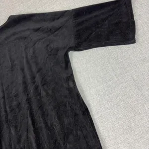 XCVI Dress Womens L Black Shift Kimono‎ Sleeve Oversized Velour Casual Party thumbnail 14