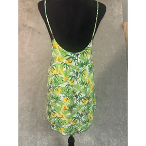 American Apparel Parrot Yellow Green Flowy Tropic Tank Dress Women's‎ Sz Small thumbnail 2