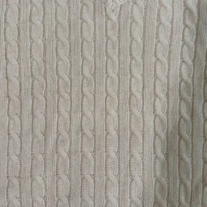 Brandy Melville Wool Cable Knit‎ Sweater One Size L/XL Cream V-Neck Fisherman thumbnail 9