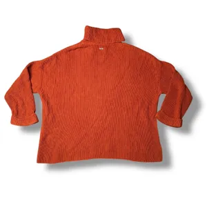 Barbour Stitch Cape Sweater Women Size 8 Orange Excellent Turtleneck Wool Blend thumbnail 2