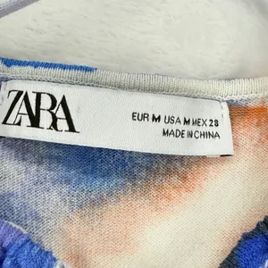 Zara Womens Abstract‎ Watercolor Knit Maxi Dress Blue Orange Strappy Size Medium thumbnail 2