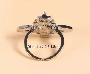 UBO Skull Decor Cuff Ring Silver thumbnail 3