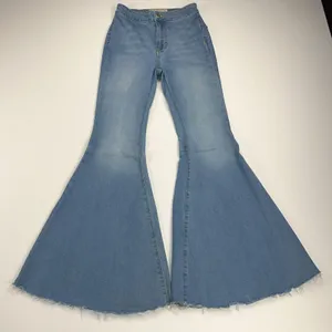 Free People Just Float On Super Flare Mid Rise Jeans Sea Mist Light Wash Size 24 thumbnail 2