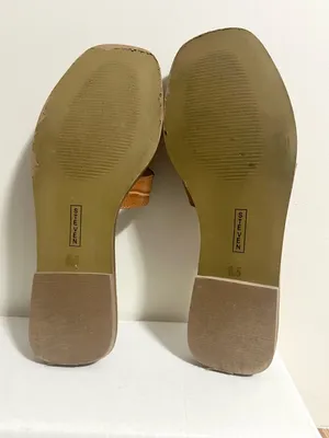 Steve Madden Hadyn Cognac Croc-Embossed Slide Sandals Size 6.5 thumbnail 4