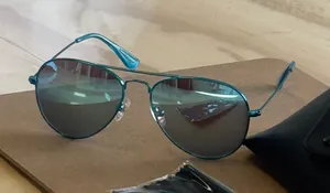 NEW DIFF Eyewear Cruz XS Aviator Sunglasses Teal Blue Metallic DE01-0335-TKTMN thumbnail 1