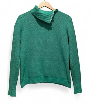 Liz Claiborne Green‎ Cotton Collared Sweater Sz Medium Preppy Business Casual thumbnail 1
