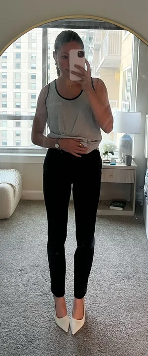 H&M Straight Leg Navy Blue Slacks thumbnail 1