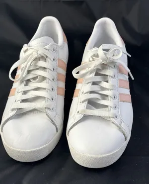 ADIDAS Cloudfoam Womens Low Top Lace-Up Sneakers White Pink Size 8.5-011001-EUC thumbnail 1