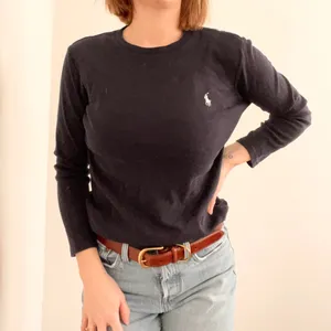 Ralph Lauren Navy Blue Quarter Sleeve Top thumbnail 3