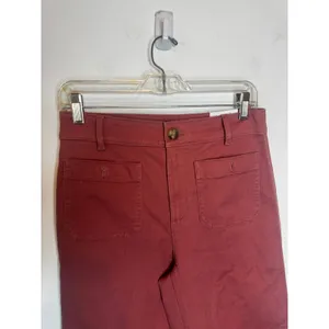 LOFT The Palmer Wide Leg High Rise Pants Size 2 Dusty Rose Pink Denim Trousers thumbnail 3