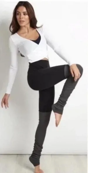 Alo Yoga Goddess Ribbed Leggings Black Charcoal Colorblock Size M thumbnail 1