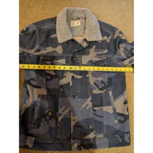 American Vintage Mens Camo Pockets Long Sleeve Collared Trucker Jacket Size L thumbnail 12