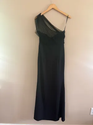 Lulus Brayla Black One-Shoulder Mermaid Maxi Dress Size Medium Formal Wedding thumbnail 6