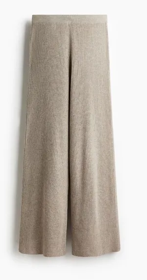 WIDE-LEG RIB-KNIT PANTS thumbnail 1