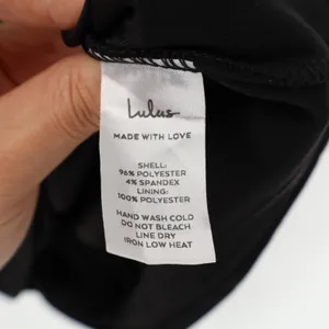 Lulus Black Sleeveless Twisted Cowl Neck Bodycon Mini Dress Large New thumbnail 4