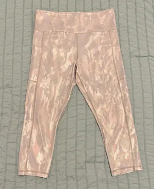 Zyia Active Iridescent Silver Metallic Camo Cropped Leggings - Size 12 NWOT thumbnail 2