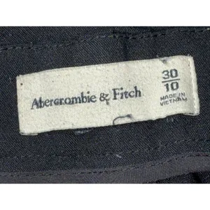 Abercrombie & Fitch Black Pleated High Waisted Straight Leg Trousers Size 30 10 thumbnail 5