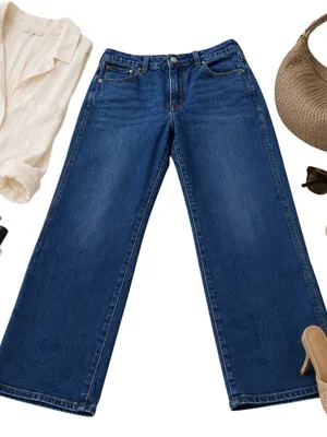 J.Crew High Rise Vintage Straight Crop Jeans Dark Wash Stretch Denim Women’s 31 thumbnail 15