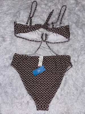 Cupshe Brown & White Floral One-Shoulder Cutout One-Piece Swimsuit thumbnail 5