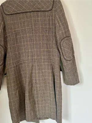 Faconnable Brown Plaid Wool Toggle Pea Coat thumbnail 7
