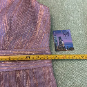 Nightway Metallic Halter Gown Lavender Purple Size 8 NWT thumbnail 7