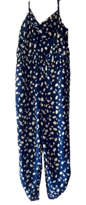 Bar III Extra Large Patterned Navy Blue Jumpsuit‎ NWT thumbnail 1