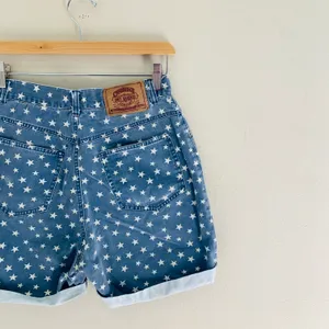 Vintage Star Print Shorts Blue Size 8 thumbnail 7