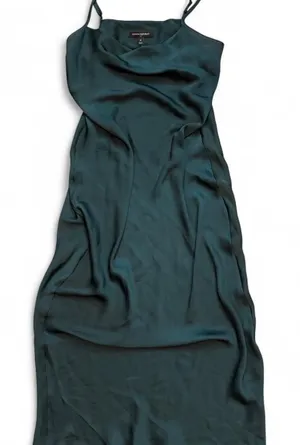Banana Republic Emerald Green Cowl Neck Slip Dress Size 4 Midi Maxi thumbnail 1
