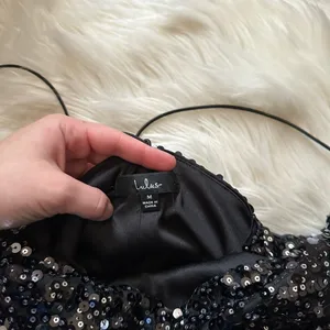 LULU’S Force Of Fashion Black Backless Sequin Mini Dress thumbnail 7