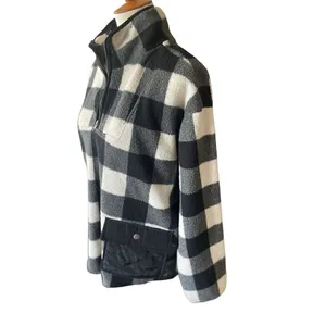 Como Vintage Black and White Checkered Half Zip Mock Collar Pullover Size XL thumbnail 10