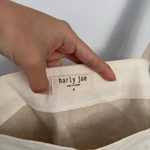 Harly Jae Medium Carin Tank Tan White Organic Linen Cotton thumbnail 6