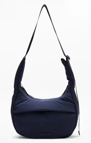 New Athleta All About Sheen Small Crossbody Hobo Bag Navy Blue thumbnail 1