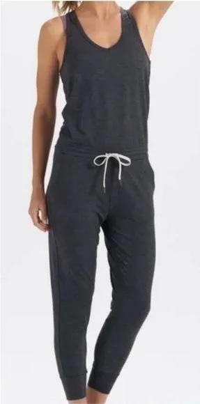 Vuori Lux Racerback Charcoal Gray Jumpsuit Large One Piece thumbnail 1