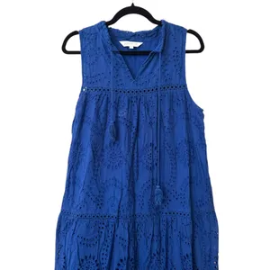 APRICOT Tassel Broderie Midi Dress Blue Sz‎ 8 thumbnail 3