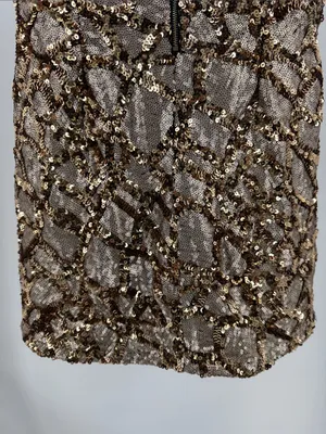 Entry Rose Gold Sequin mini dress S party event HOCO holiday thumbnail 4