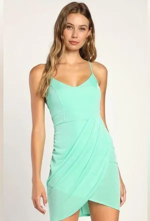NWOT Mint Green Tulip Knit mini dress Small thumbnail 1