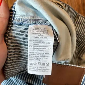 Madewell 9”mid rise piper striped skinny jeans 32 thumbnail 9