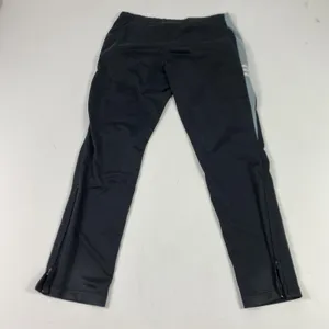 Adidas Track Pants Womens Small Black‎ Gray 3 Stripe Ankle Zip Running Training thumbnail 9