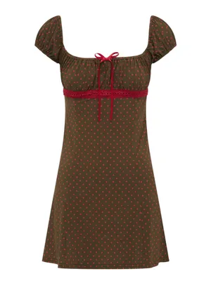 With Jean mini dress in brown polka dot NEW thumbnail 7