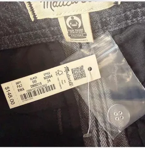 Madewell Women's Denim Tapered Trousers Button Zip Flat Front Size 24 thumbnail 5