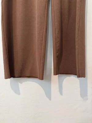 American Tall Waffle Knit Wide Leg Pants Size Medium Extra Tall Brown Lounge thumbnail 9